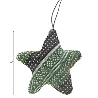 Star Ornament Green Large - Set of 6