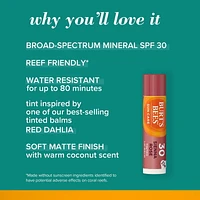 Burt’s Bees® Tinted Lip Balm, SPF 30 100% Natural Origin Mineral Sunscreen, Sienna Rose -, 1 Tube