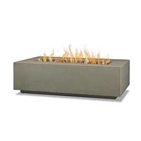 Aegean Large Rectangle Propane Gas fire table in Mist Gray with Natural Gas Conversion kit