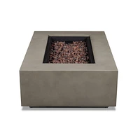 Aegean Large Rectangle Propane Gas fire table in Mist Gray with Natural Gas Conversion kit