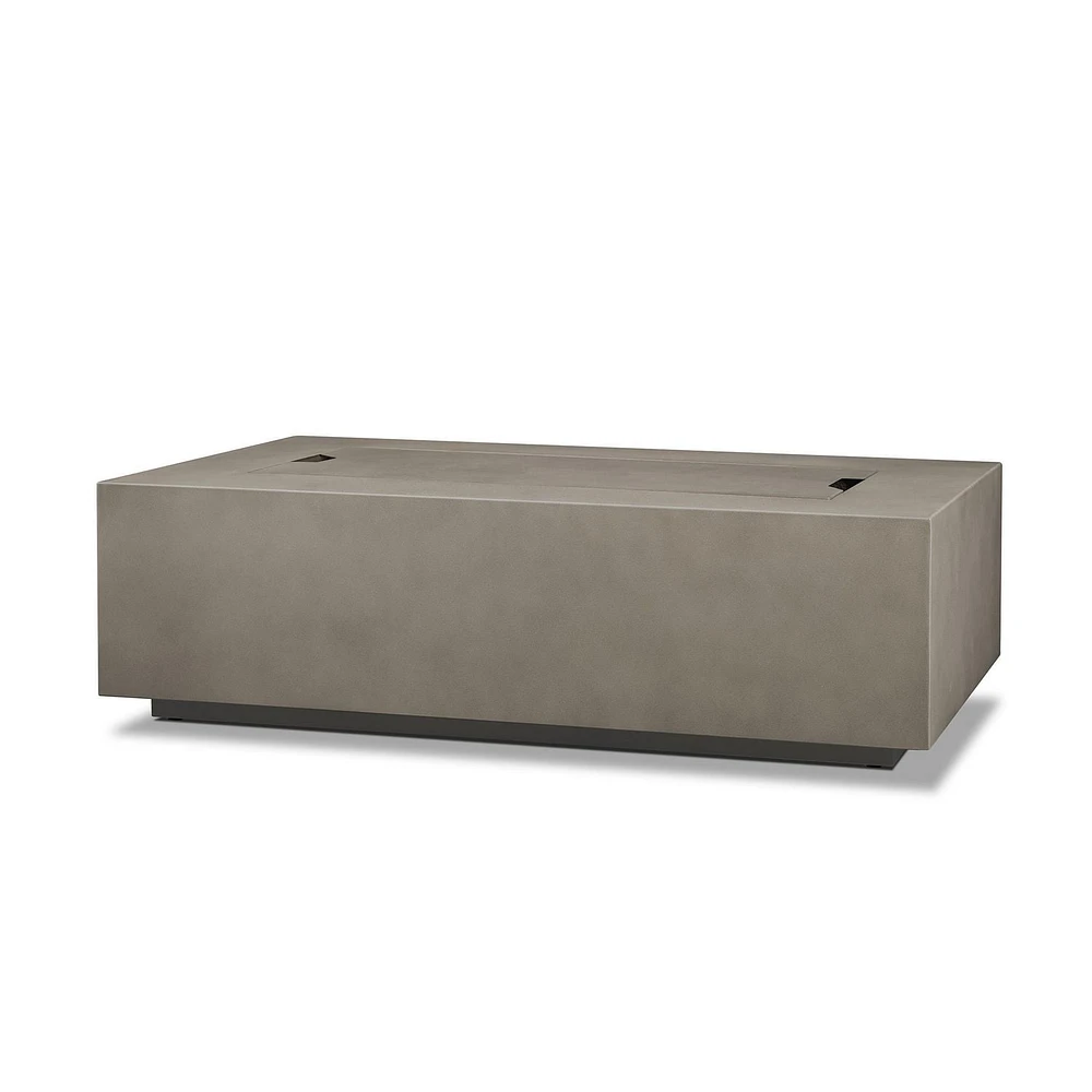 Aegean Large Rectangle Propane Gas fire table in Mist Gray with Natural Gas Conversion kit