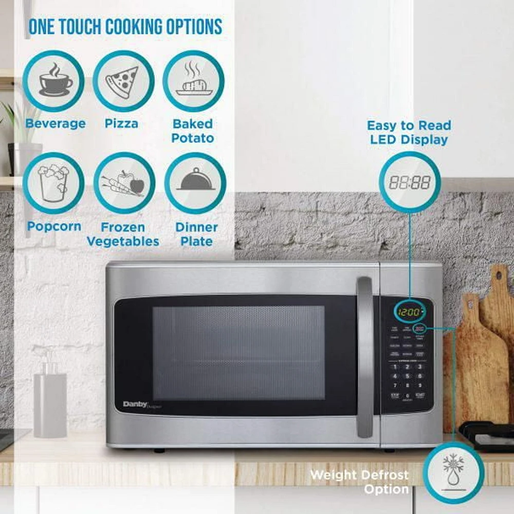 Danby DMW111KSSDD 1.1 cu. ft. Countertop Microwave in Stainless Steel