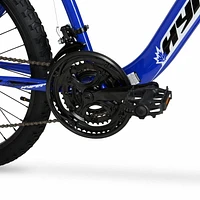 24" Hyper Bicycles Boundry Trail Front Suspension Unisex Steel Frame Mountain Bike Blue