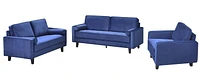 Topline Home Furnishings Loveseat with 2 Pillows, Blue Velvet