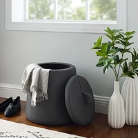 Saybrook Storage Ottoman, Grey PU