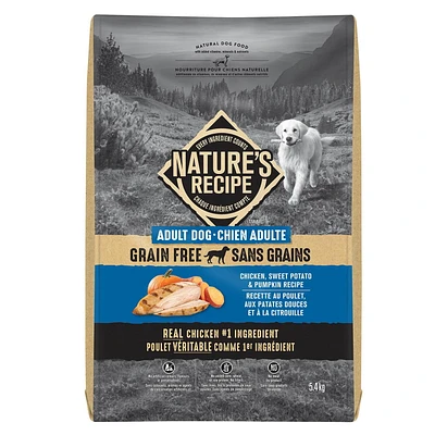 Nature's Recipe Nourriture Sans Grains Au Poulet Pour Chiens Adultes 5,4 kg