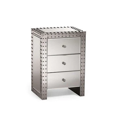 Plata Décor Import Silver Mirrored Nightstand