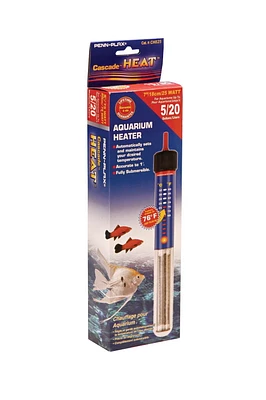 PENN-PLAX Cascade Heat Aquarium Heater – Fully Submersible – Great for Freshwater and Saltwater Fish Tanks – 7.5” Length – 25 Watt