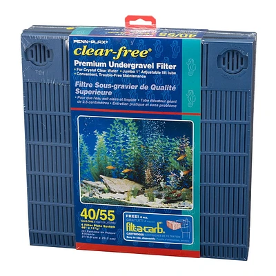 Penn-Plax Undergravel Aquarium Filter - For 40-55 Gallon Tanks - 11.25” x 11.25” Plates