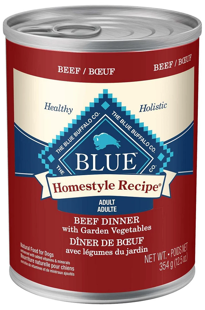 BLUE Homestyle Recipe Beef Dinner Wet Dog Food, 354g