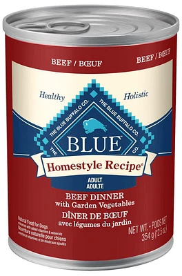 BLUE Homestyle Recipe Beef Dinner Wet Dog Food, 354g