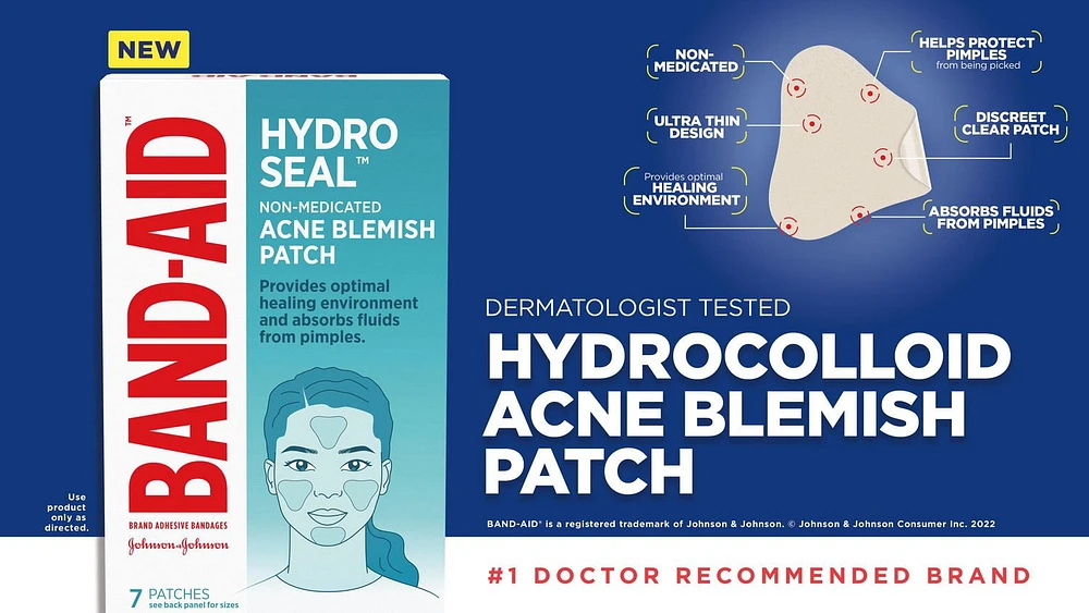 Band-Aid Hydro Seal Acne Blemish Patch and 7 count All purpose, 7 EA