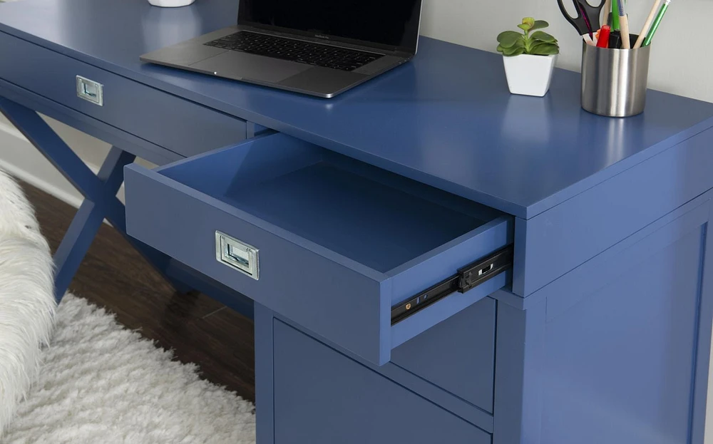 Posey Side Storage Desk, Navy