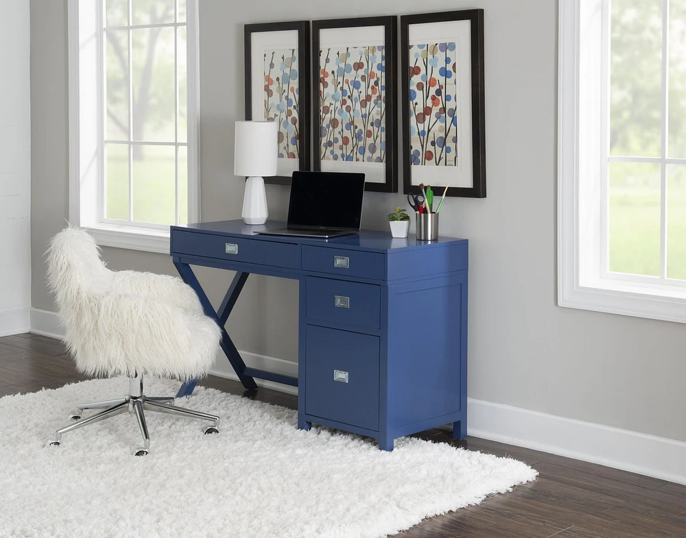 Posey Side Storage Desk, Navy