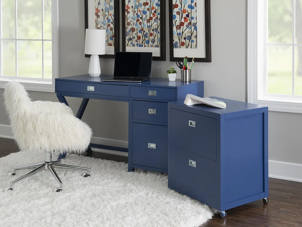 Posey Side Storage Desk, Navy