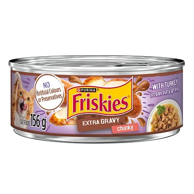 Friskies Extra Gravy Chunky Turkey, Wet Cat Food 156g, 156 g