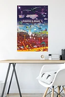 Minecraft – World Beyond 22.375" x 34" Wall Poster with Beechwood Magnetic Frame, by Trends International