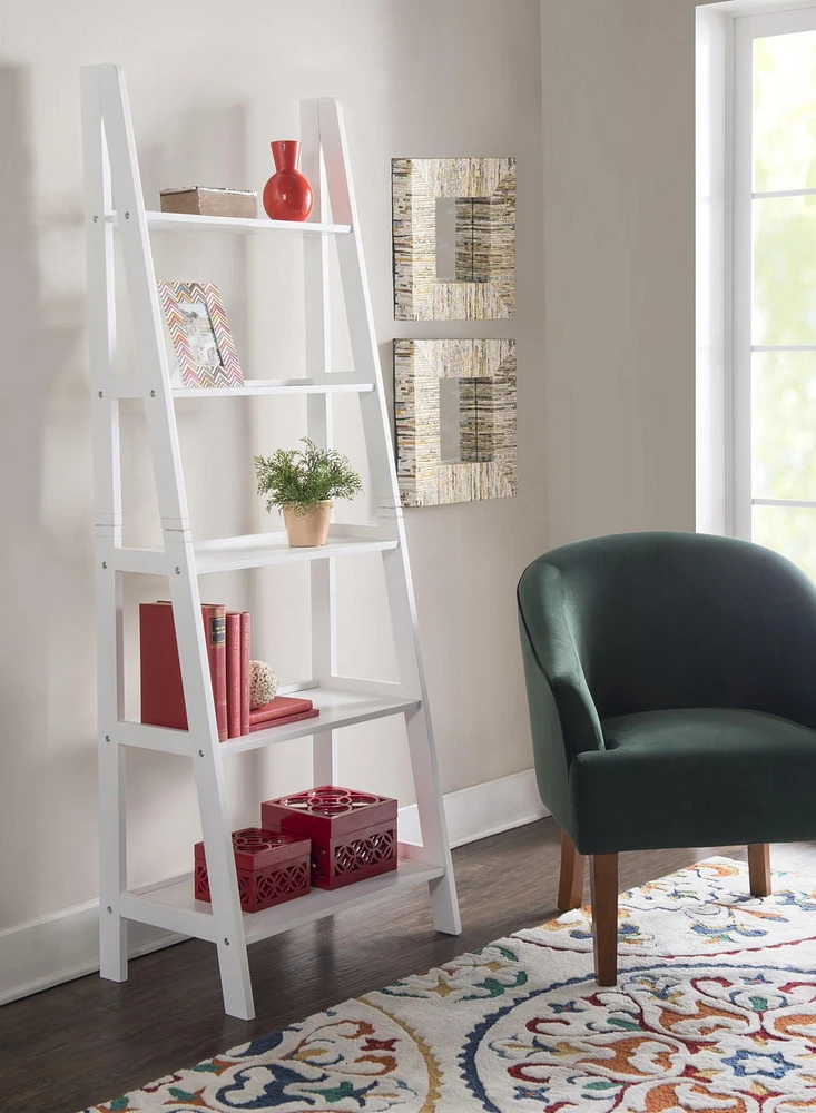 Aurora Ladder Bookshelf, White