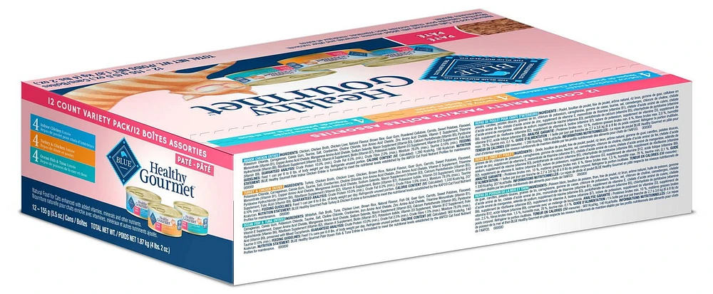 BLUE Healthy Gourmet Paté Wet Cat Food Variety Pack