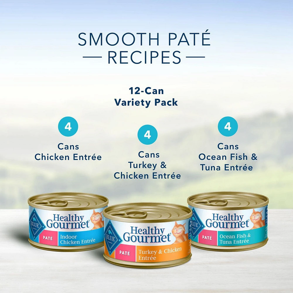 BLUE Healthy Gourmet Paté Wet Cat Food Variety Pack