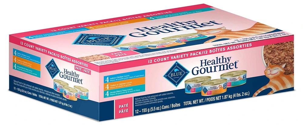 BLUE Healthy Gourmet Paté Wet Cat Food Variety Pack