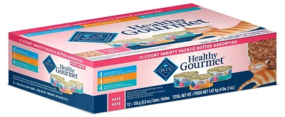 BLUE Healthy Gourmet Paté Wet Cat Food Variety Pack