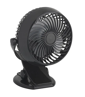 Ventilateur à pince rechargeable Mainstays en noir