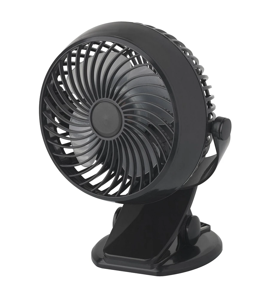 Ventilateur à pince rechargeable Mainstays en noir