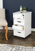 Craydon Six-Drawer Rolling Storage Cart, Whitewash