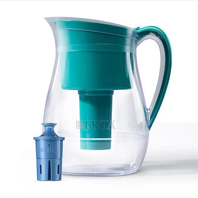 Brita Large 10 Cup LONGLAST + Water Filter Pitcher with 1 Longlast Filter, NSF Certified to Reduce Lead, Made Without BPA – Monterey, Green