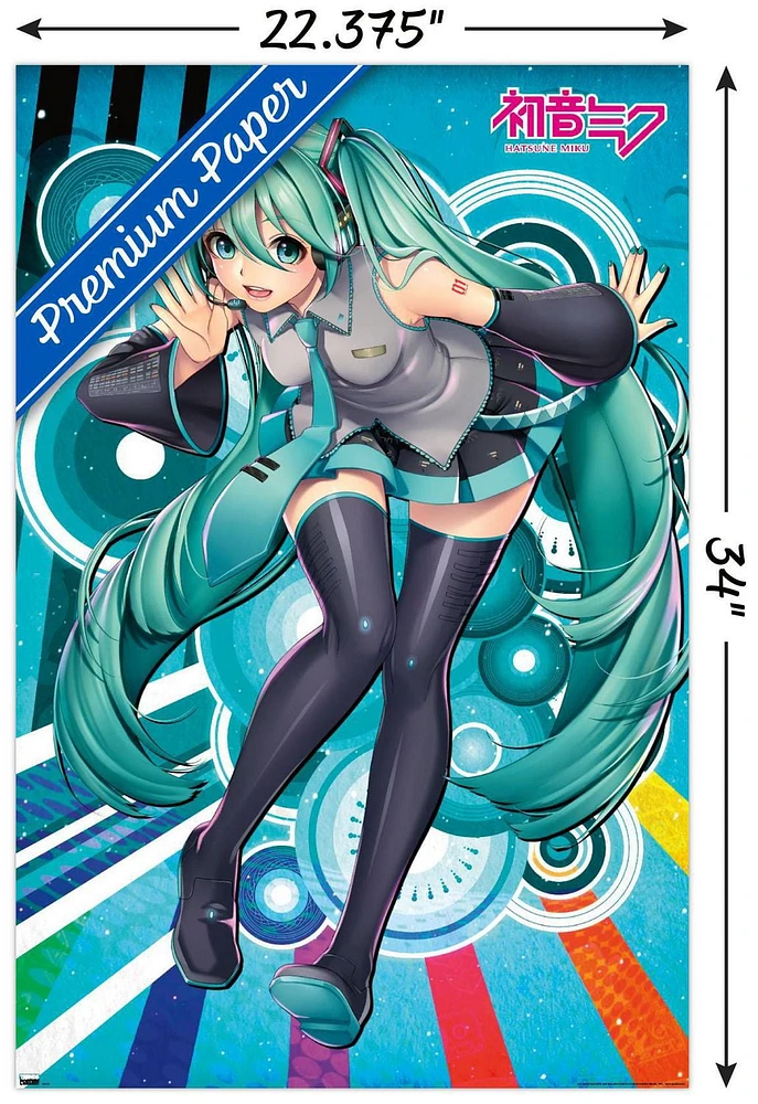 Hatsune Miku Whisper 22.375" x 34" Poster with Push Pins, by Trends International