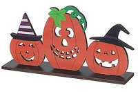 Wooden Triple Halloween Pumpkin Stand