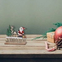 Wooden Joyeux Noel With Santa Stand