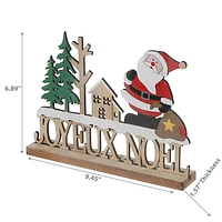 Wooden Joyeux Noel With Santa Stand