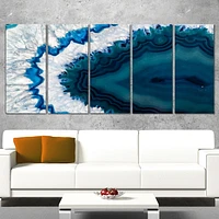 Design Art Blue Brazilian Geode Abstract Canvas Wall Art Print