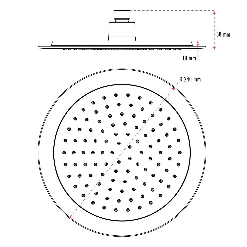 The akuaplus® - round Shower Head 9 1/2 in.