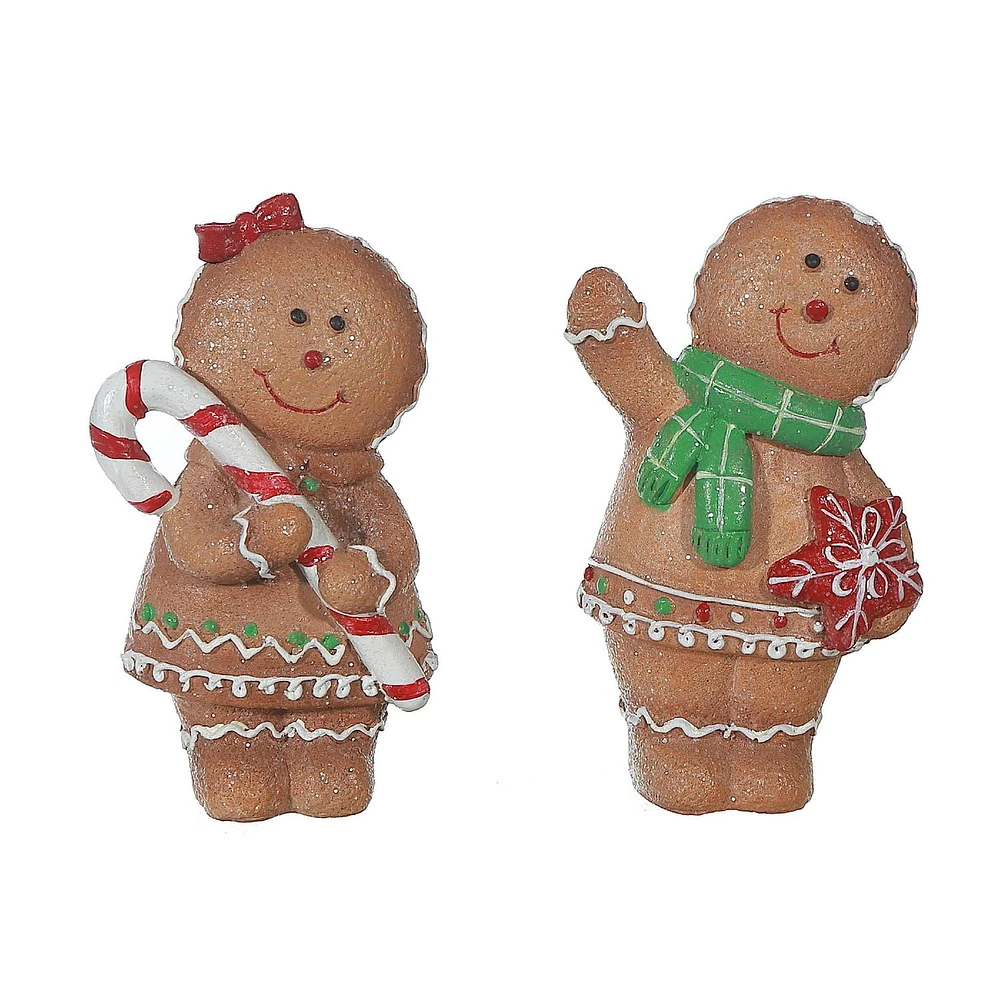 Polyresin Ginger Bread Man - Set of 2