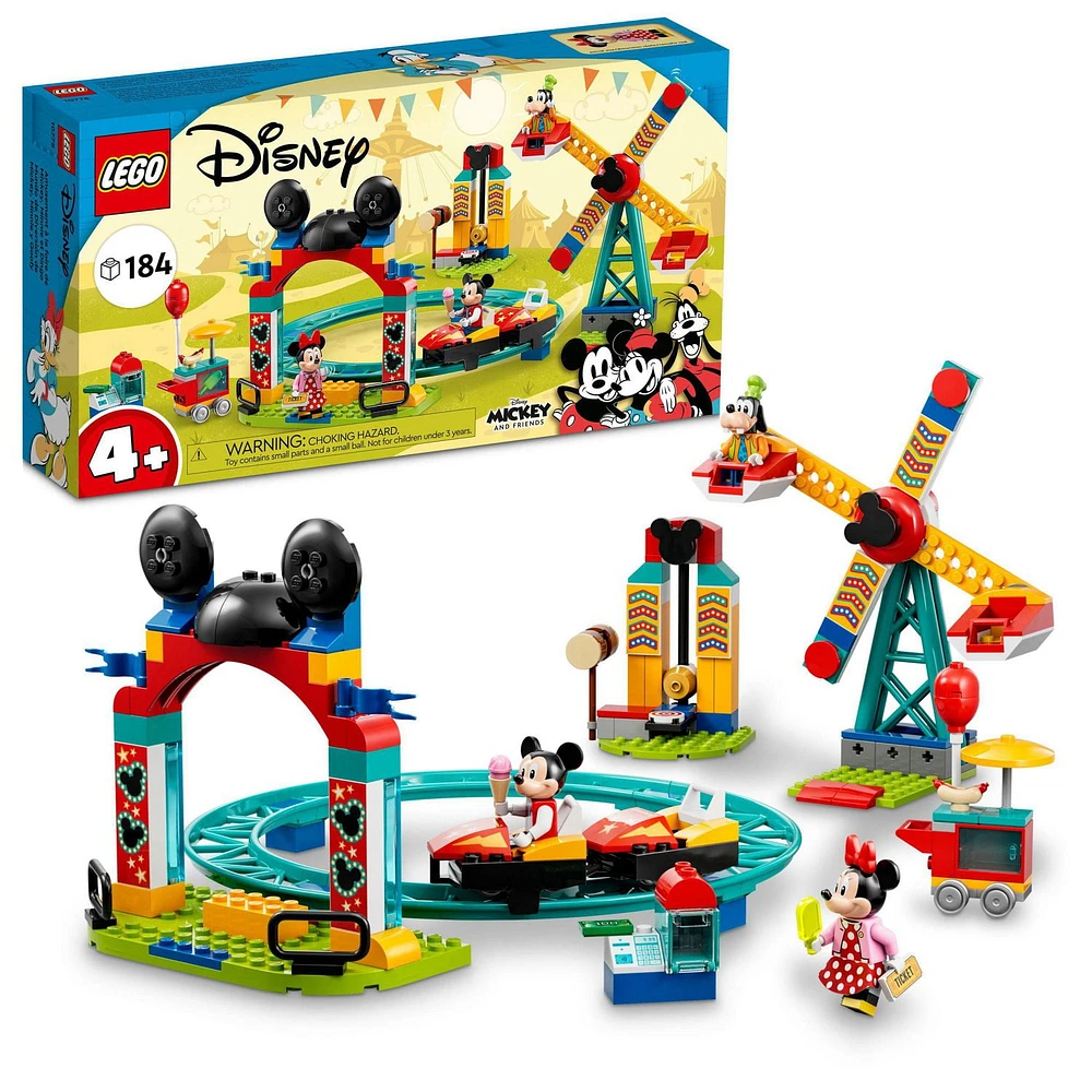 LEGO Mickey and Friends Mickey, Minnie and Goofy's Fairground Fun 10778 Toy Building Kit (184 Pieces)