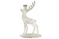 Distressed White Metal Deer