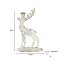 Distressed White Metal Deer