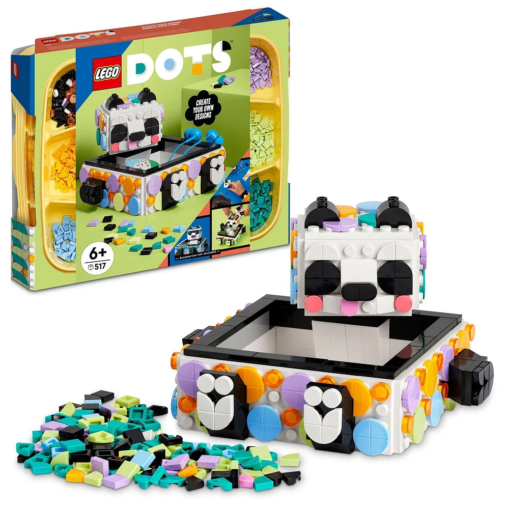 LEGO DOTS Cute Panda Tray 41959 Toy Building Kit (517 Pieces)