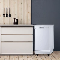 Danby DDW1805EWP 18" Wide Portable Dishwasher in White