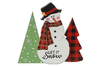 Bonhomme De Neige De Table Avec Arbre Let It Snow