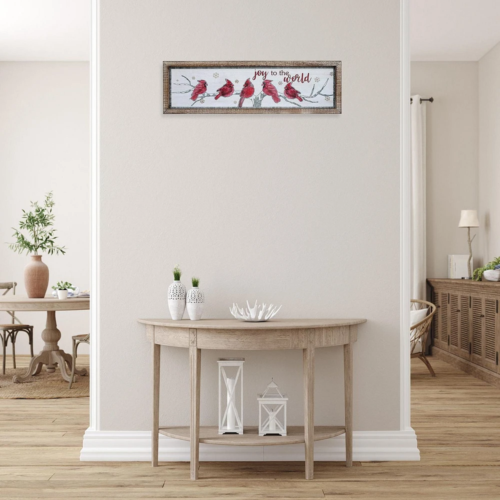 Framed Wooden Cardinal Wall Sign