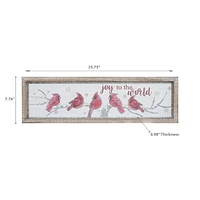 Framed Wooden Cardinal Wall Sign