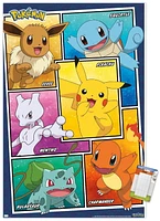 Pokémon - Group Collage 22.375" x 34" Wall Poster with Push Pins, by Trends International