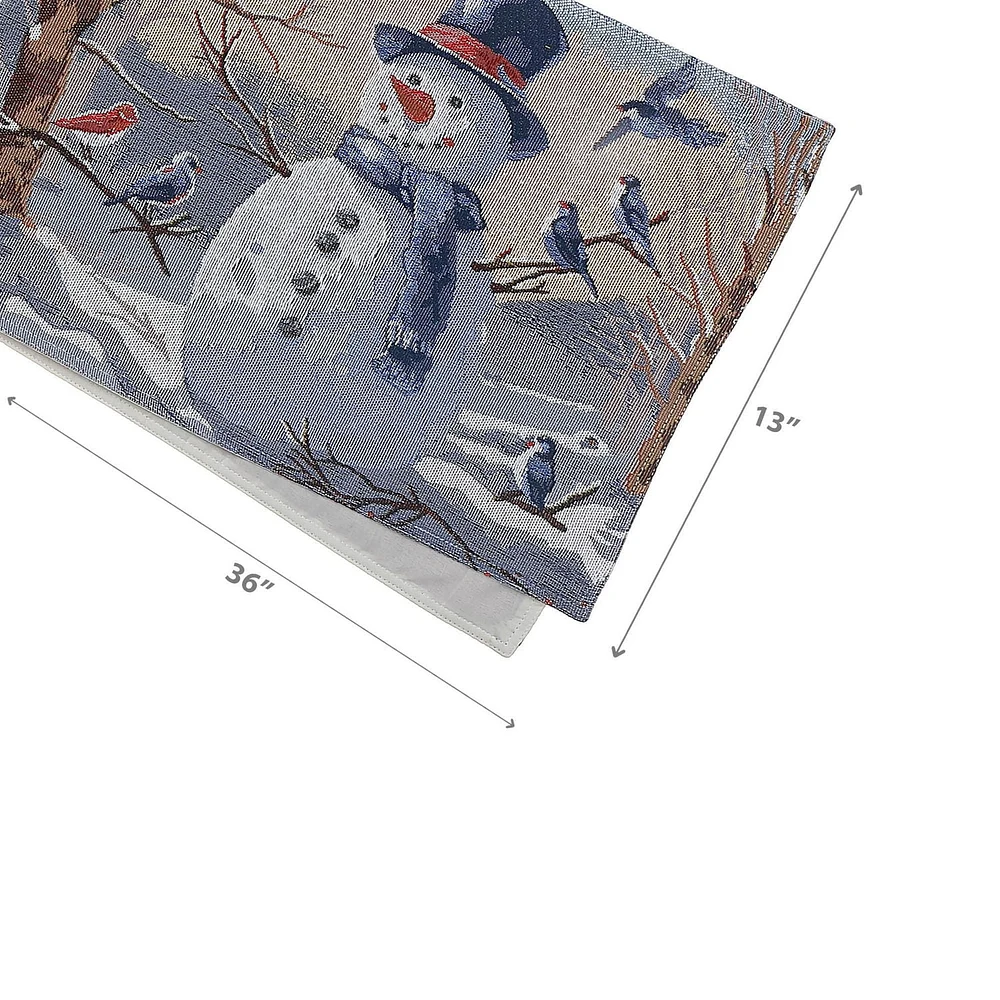 Tapestry Table Runner Snowman 36" - Set of 2