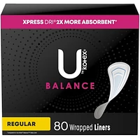 U by Kotex Lightdays PLUS, protège-dessous, régulier, sans parfum 80 Unités