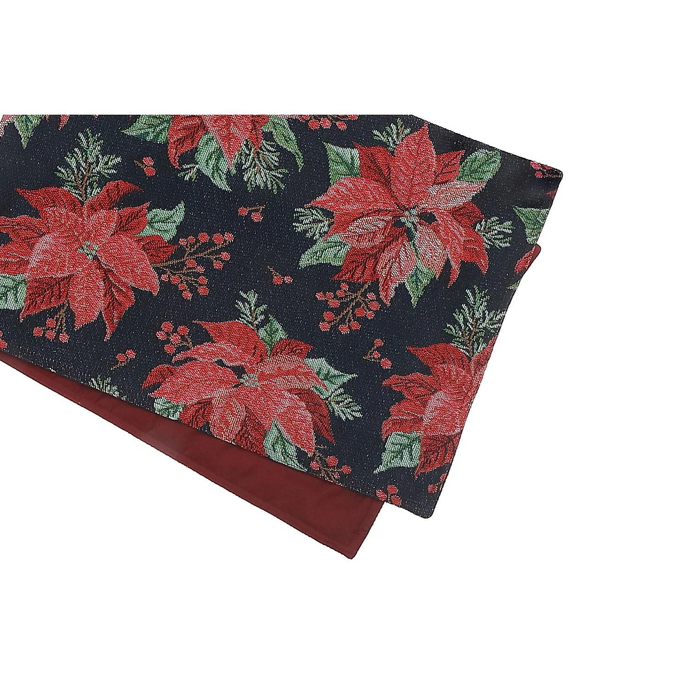 Tapestry Table Runner Multy Poinsettia 54"