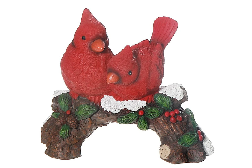 Resin Tabletop Decor Cardinals On Branch